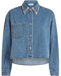 Sandro - Denim Embellished Shirt - Lyst