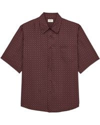 Saint Laurent - Silk Hexagonal-Pattern Shirt - Lyst