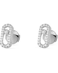 Messika - White Gold And Diamond Move Uno Stud Earrings - Lyst