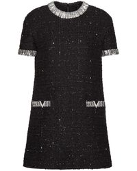 Valentino Garavani - Tweed Short-sleeve Dress - Lyst