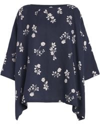 Eskandar - Linen Floral Boat-Neck Blouse - Lyst