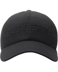 Burberry - Cotton Gabardine Logo Cap - Lyst