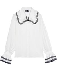 The Kooples - Silk Lace-Trim Shirt - Lyst