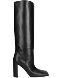 Alaïa - Leather Square-Toe Knee-High Boots 90 - Lyst