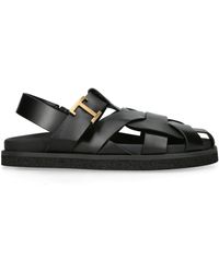 Tod's - Leather T Timeless Sandals - Lyst