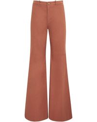 Chloé - Cotton Canvas Flared Trousers - Lyst