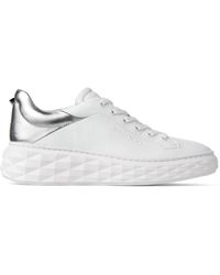 Jimmy Choo - Diamond Maxi Brand-embossed Leather Low-top Trainers - Lyst