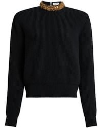 Balmain - Virgin Wool-Cashmere Embellished Sweater - Lyst