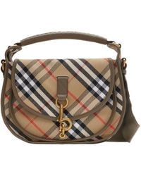 Burberry - Small Canvas Check B Clip Messenger Bag - Lyst