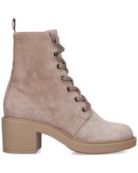 Gianvito Rossi - Suede Foster Ankle Boots 45 - Lyst