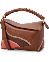 Loewe - Small Leather Puzzle Edge Landscape Top-Handle Bag - Lyst