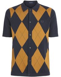 Fred Perry - Cotton Knitted Argyle Shirt - Lyst