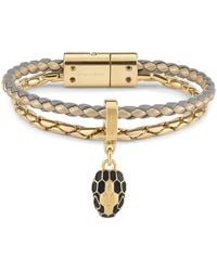 BVLGARI - Leather Serpenti Forever Bracelet - Lyst