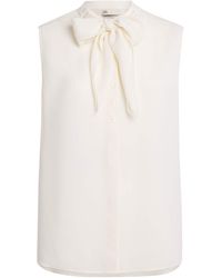 Tory Burch - Sleeveless Bow Blouse - Lyst