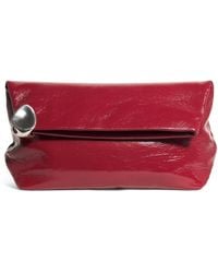 Jil Sander - Patent Leather Jewel Zip Clutch Bag - Lyst