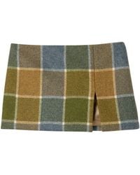 Miu Miu - Wool Check Mini Skirt - Lyst