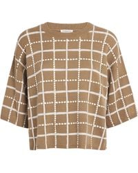 Lafayette 148 New York - Cashmere-Linen-Blend Grid Sweater - Lyst