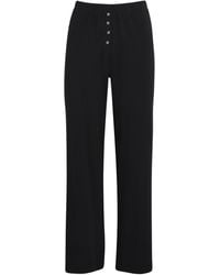 Leset - Cotton Pointelle Lounge Trousers - Lyst