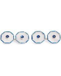 Deakin & Francis - Sterling, Mother-Of-Pearl And Sapphire Cufflinks - Lyst