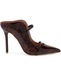 Malone Souliers - Patent Leather Leopard Print Maureen Heeled Mules 100 - Lyst