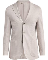 Eton - Linen-Blend Jersey Herringbone Blazer - Lyst