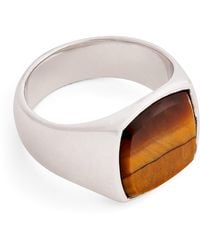 Tom Wood - Sterling Cushion Tiger Eye Ring - Lyst