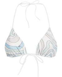 PUCCI - Marmo Print Triangle Bikini Top - Lyst