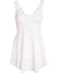 Skims - Cotton-Blend Poplin Apparel Smocked Mini Dress - Lyst