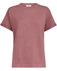 Brunello Cucinelli - Cashmere-Blend Sparkling T-Shirt - Lyst