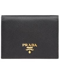 Prada - Small Saffiano Leather Bifold Wallet - Lyst