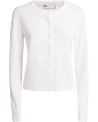 Tory Burch - Pointelle-Knit Monogram Cardigan - Lyst