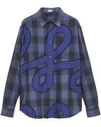 Loewe - Cotton Long-Sleeve Check Shirt - Lyst