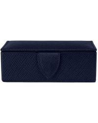 Smythson - Leather Panama Cufflink Box - Lyst