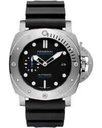 Panerai - Stainless Steel And Rubber Submersible Watch - Lyst