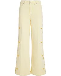GOOD AMERICAN - Embroidered Good Waist Palazzo Jeans - Lyst