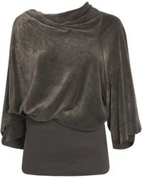Rick Owens - Velvet Cylinder Draped Top - Lyst