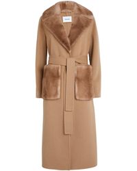 Yves Salomon - Cashmere-Wool Fox Fur-Trim Coat - Lyst