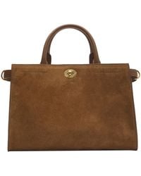 Burberry - Small Suede Cotswolds Tote Bag - Lyst