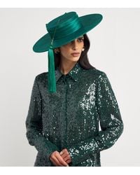 Emily London - Jewelled-Tassel Bow Hat - Lyst