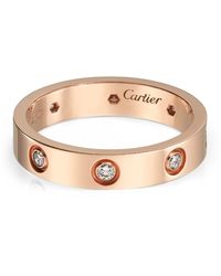Cartier - Rose And Diamond Love Ring - Lyst