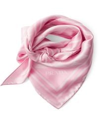 Prada - Silk Printed Triangle Scarf - Lyst
