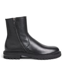 Giorgio Armani - Leather Zip Ankle Boots - Lyst