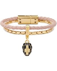 BVLGARI - Leather Serpenti Forever Bracelet - Lyst