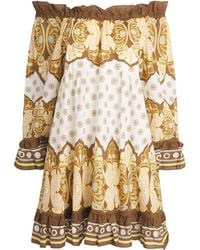 La DoubleJ - Cotton Off-The-Shoulder Boho Mini Dress - Lyst