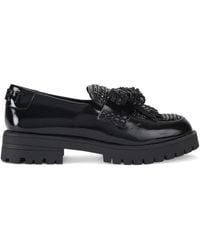 Kurt Geiger - Leather Embellished Bow Loafers - Lyst