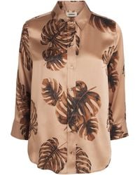 L'Agence - Satin Palm Leaf Dani Blouse - Lyst