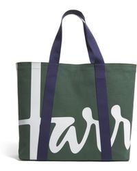 Harrods - Large Cotton Logo Tote Bag - Lyst