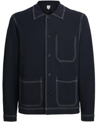 Paul Smith - Merino Wool-Blend Contrast-Stitch Overshirt - Lyst