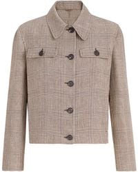 Brunello Cucinelli - Linen Prince Of Wales Jacket - Lyst