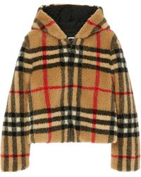 Burberry - Check Fleece Jacket - Lyst